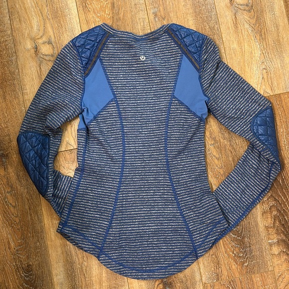 LULULEMON QUILTED running top size 4 blue - Picture 2 of 9